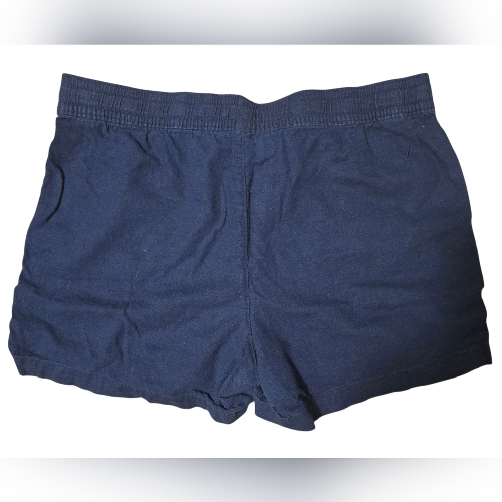 Nautica Women’s Linen Blend Pull-On Shorts – XL Navy Seas, Comfy & Classic - Picture 3 of 6